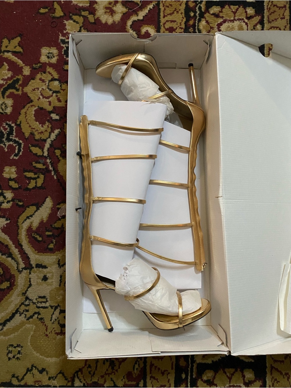 Aldo Metallic Gold Gladiator Sandal Heels size 9